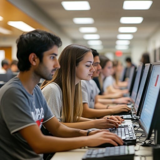 students using computers stockcake